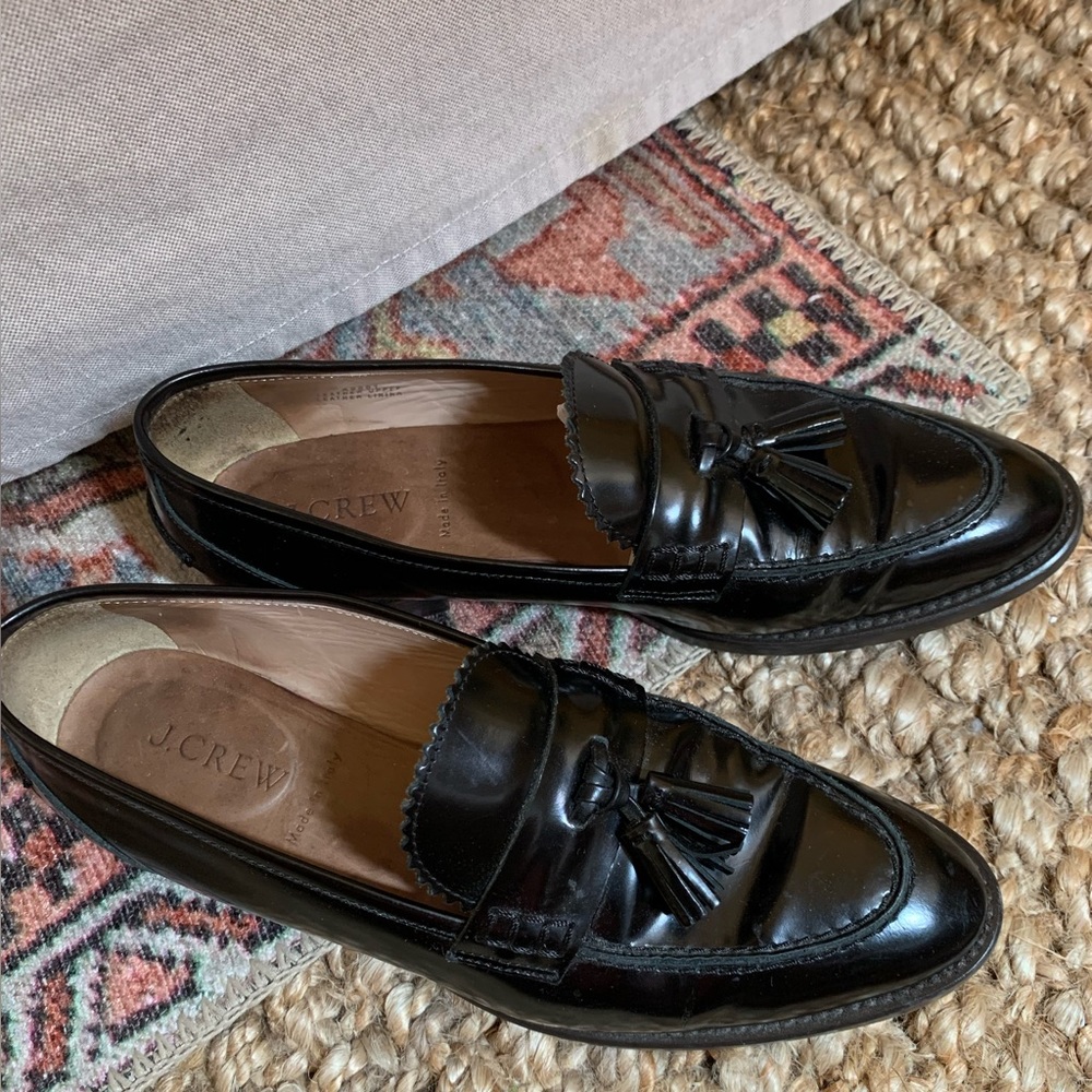 JCrew Biella Italian Leather Black Size 7